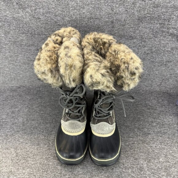 ✅Sorel Boot Womens 8 Joan Of Arctic Waterproof Lace Up Tall Winter Boot Fur Trim - Picture 4 of 9